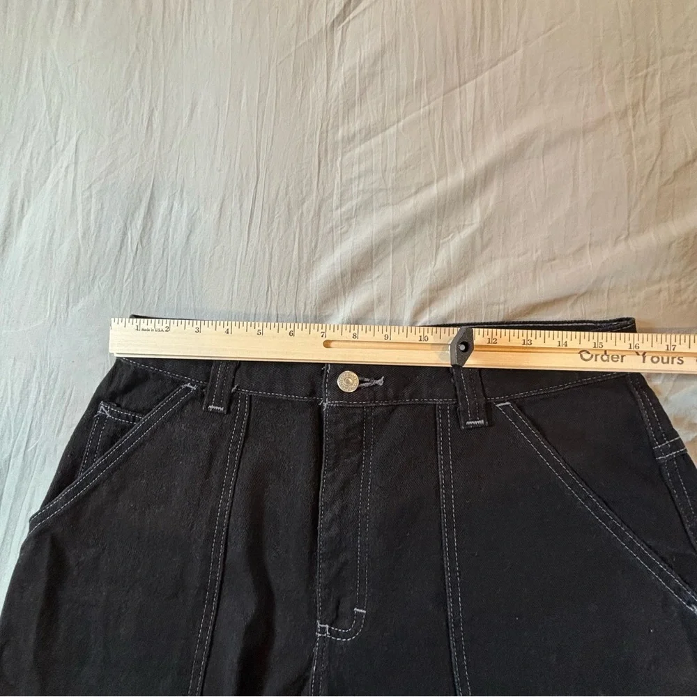 Vintage‎ Y2k Lee Pipes Jean Shorts Baggy Denim Men’s 32 Black Skater Bmx
